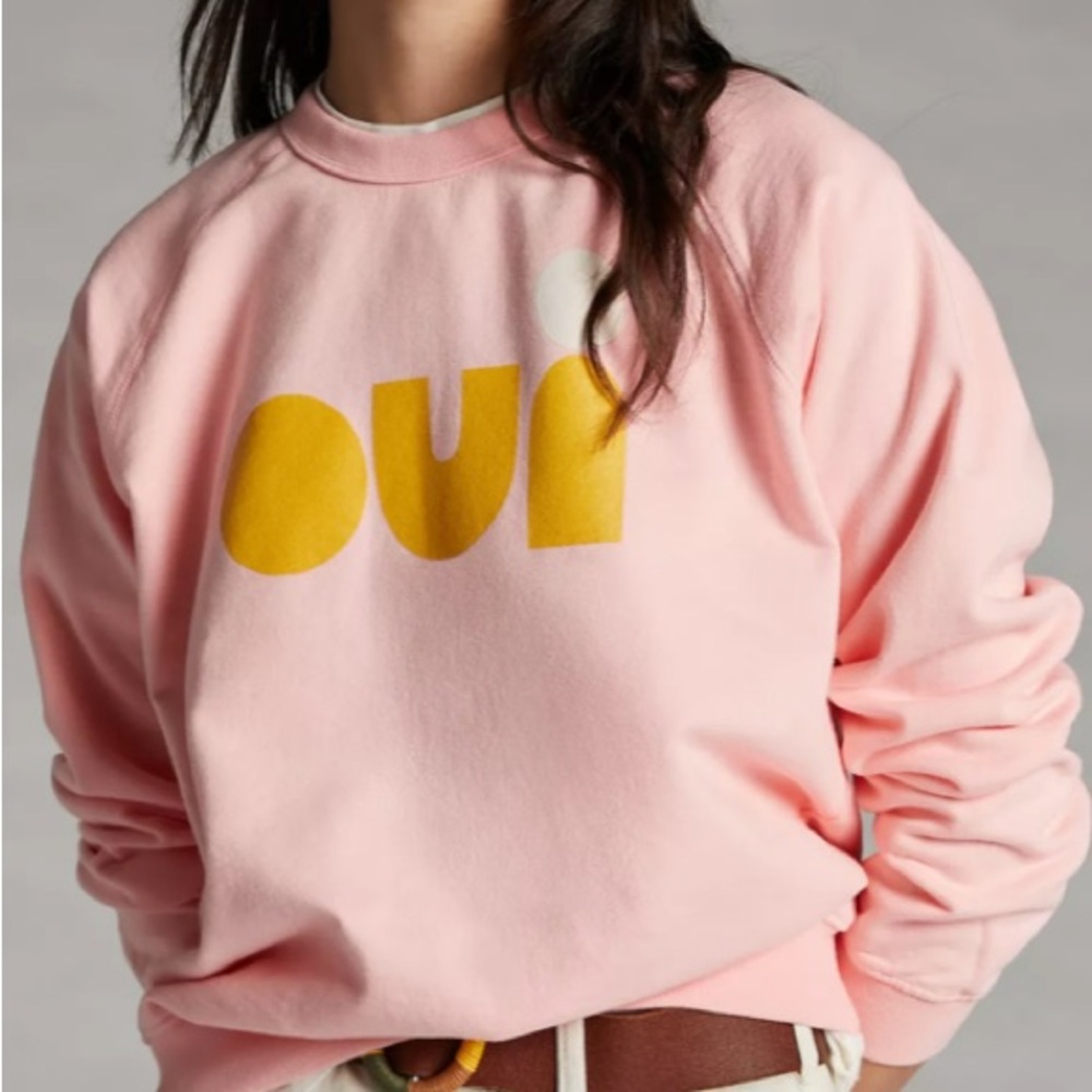 Clare V. Oui graphic sweatshirt pink XSmall